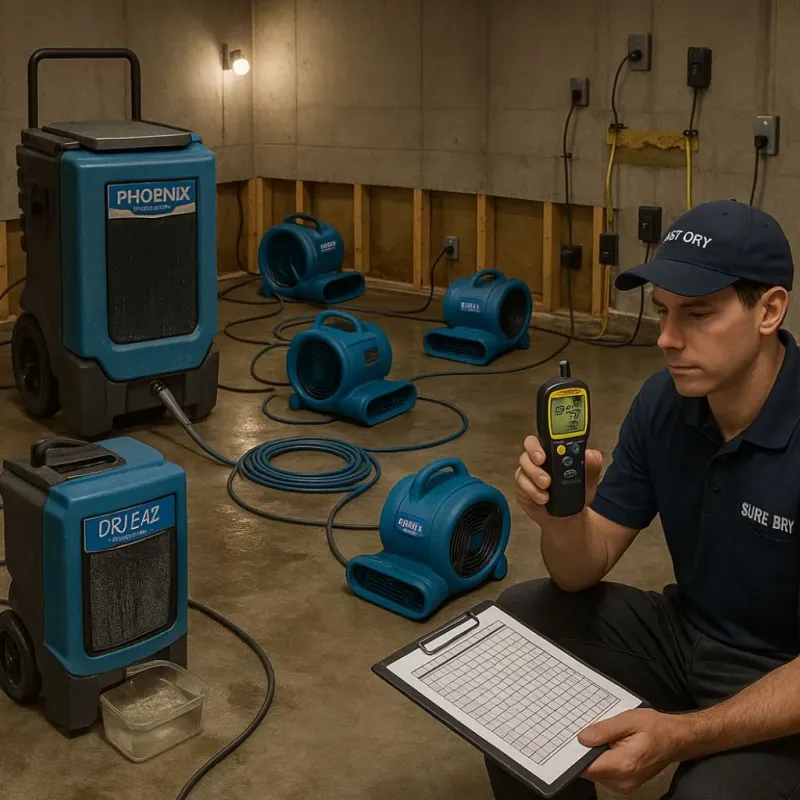 Structural Drying and Dehumidification process in Deer Park, IL